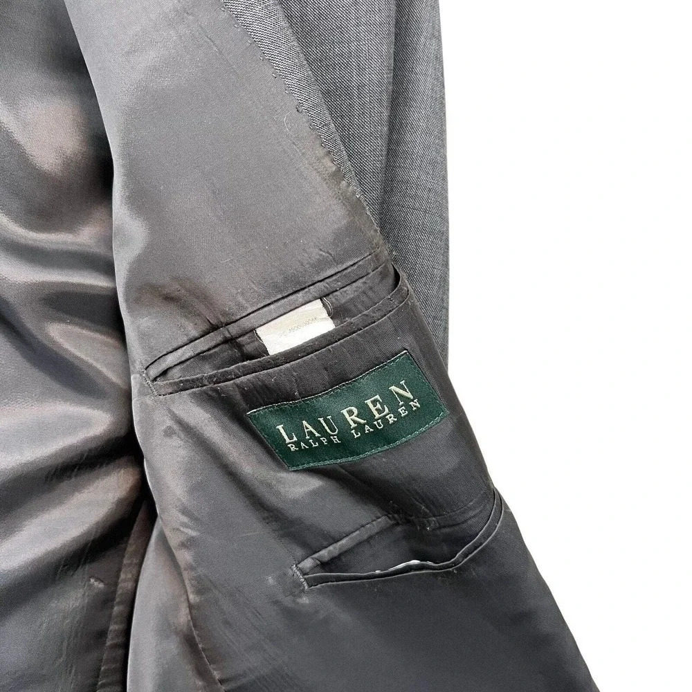 Lauren Ralph Lauren Blazer Suit Jacket Wool 2 Button Vented Lined Gray Men Sz 44